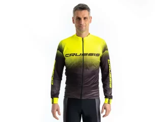 Cyklistický dres CRUSSIS, dlouhý rukáv, černá/žlutá, vel. L