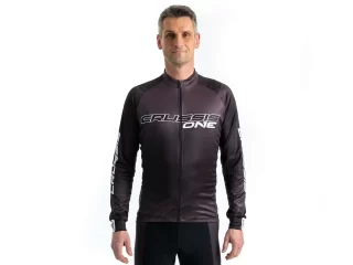 Cyklistický dres CRUSSIS - ONE, dlouhý rukáv, černá/bílá, vel. 3XL