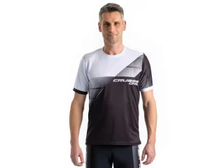 Sportovní tričko CRUSSIS - ONE, krátký rukáv, černá/bílá, vel. M